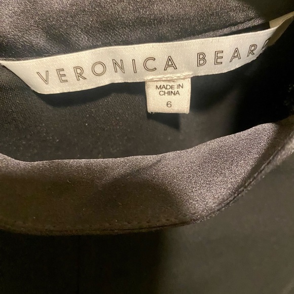 Veronica Beard Costello Black Mock Neck Long Sleeve Tunic Tie back Blouse size 6 - Picture 8 of 10